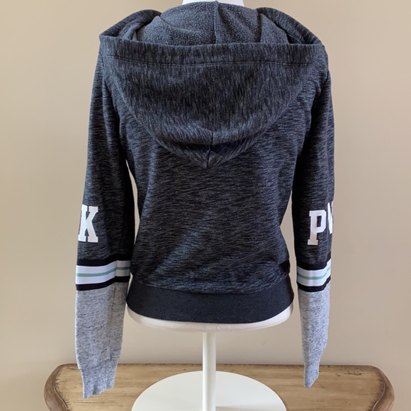 PINK VICTORIA’S SECRET MARLED GRAY HOODIE - Picture 2 of 15